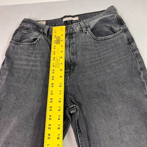 Levis Jeans Womens 31 Black 70s High Flare Faded Premium Denim Boho Hippie - Picture 6 of 10